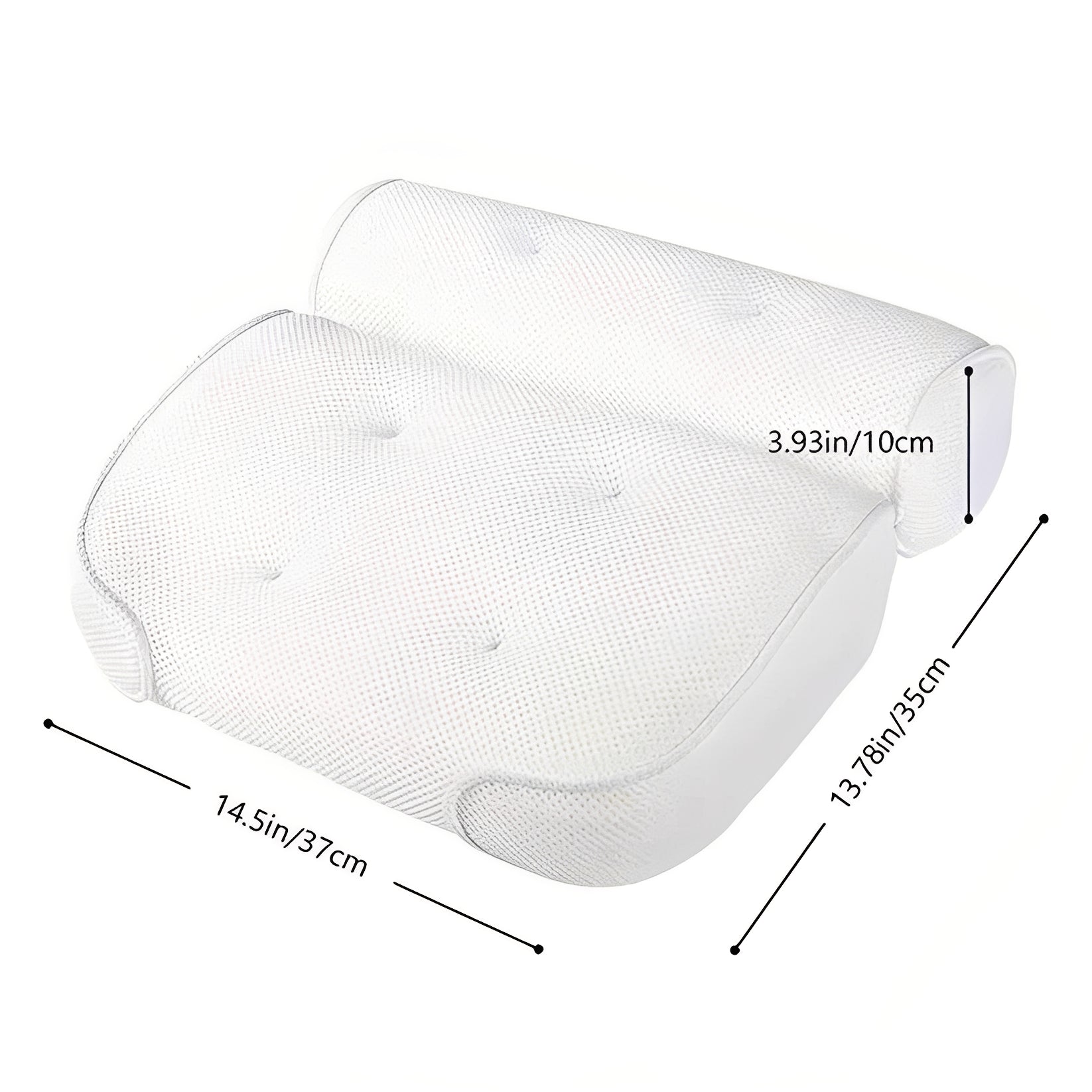 Ergonomic Bath Pillow with Six Suction Cups and Quick Dry Mesh All Vera Mart