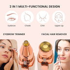 Facial Hair Remover with Interchangeable Heads and LED Light, Rechargeable Grooming Tool All Vera Mart