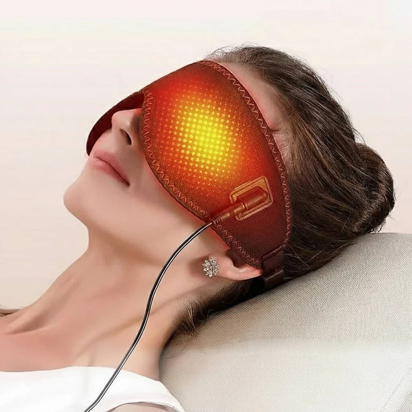 Heated Eye Mask with Carbon Fiber Element and Vibration, 3 Temperature Settings All Vera Mart