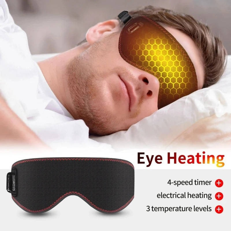 Heated Eye Mask with Carbon Fiber Element and Vibration, 3 Temperature Settings All Vera Mart