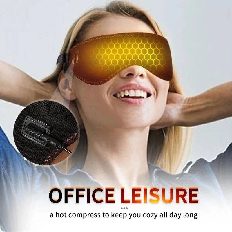 Heated Eye Mask with Carbon Fiber Element and Vibration, 3 Temperature Settings All Vera Mart