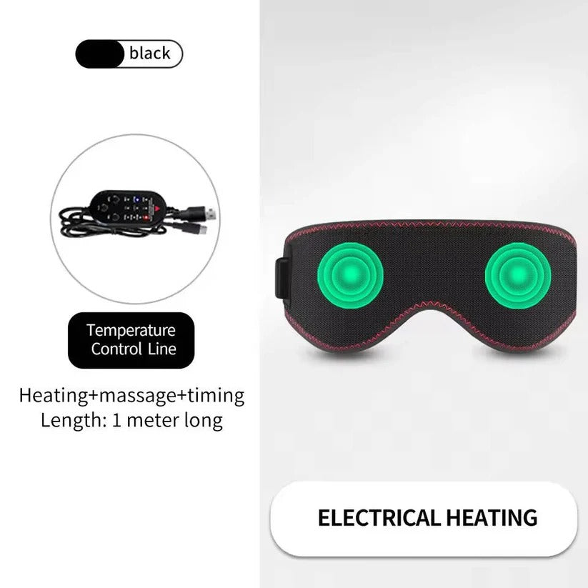 Heated Eye Mask with Carbon Fiber Element and Vibration, 3 Temperature Settings All Vera Mart