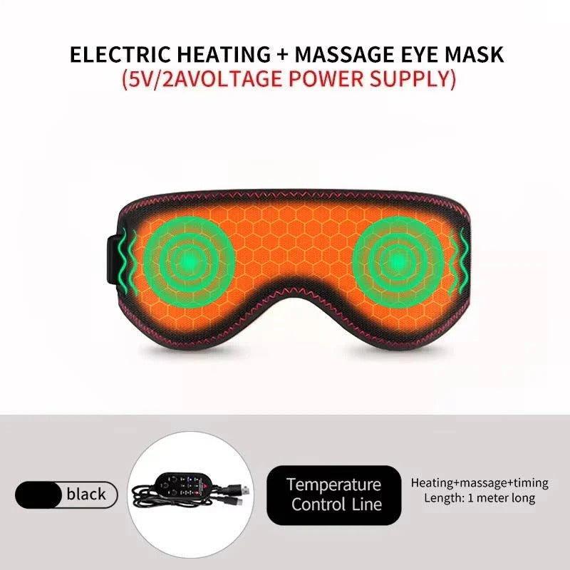 Heated Eye Mask with Carbon Fiber Element and Vibration, 3 Temperature Settings All Vera Mart