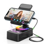 Foldable Phone Stand with Wireless Speaker and Built-in Charging, Color LED All Vera Mart