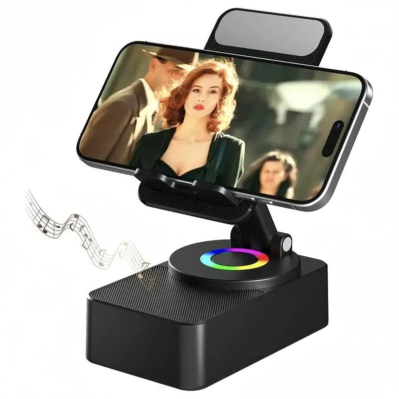 Foldable Phone Stand with Wireless Speaker and Built-in Charging, Color LED All Vera Mart