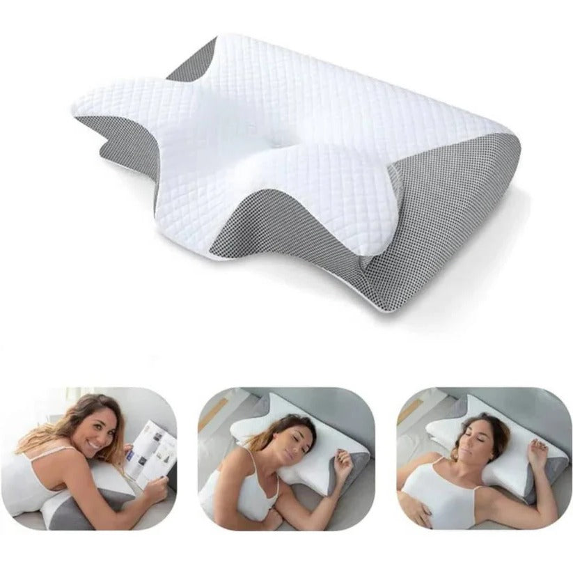 Memory Foam Neck Pillow with Contoured Support and Breathable Cover, Machine Washable All Vera Mart