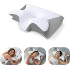 Memory Foam Neck Pillow with Contoured Support and Breathable Cover, Machine Washable All Vera Mart