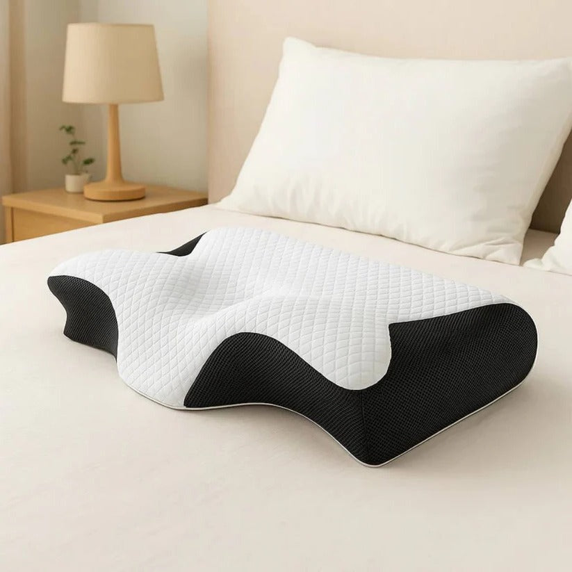 Memory Foam Neck Pillow with Contoured Support and Breathable Cover, Machine Washable All Vera Mart