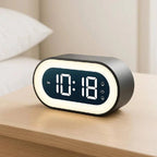 LED Alarm Clock with Music Wake Option and Adjustable Brightness Display All Vera Mart