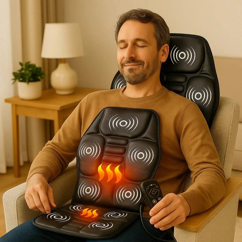 Vibration Massage Cushion with Five Heat Zones and Remote Control for Office Chairs All Vera Mart