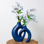 Ceramic Flower Vase with Woven Texture and Stable Base All Vera Mart