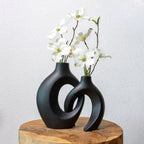 Ceramic Flower Vase with Woven Texture and Stable Base All Vera Mart