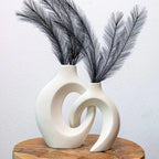 Ceramic Flower Vase with Woven Texture and Stable Base All Vera Mart
