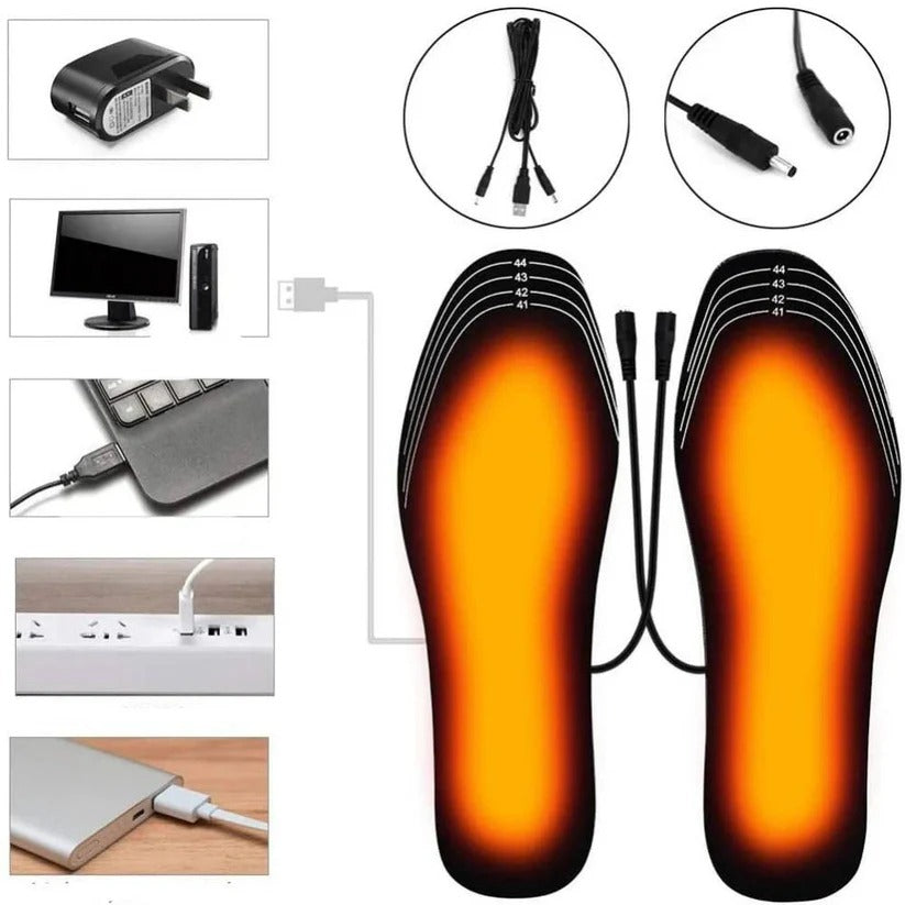 Heated Insoles with Three Temperature Settings and USB Charging for Winter Boots All Vera Mart