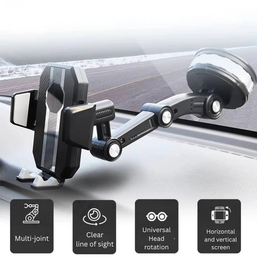Smartphone Car Mount with 360 Degree Rotation and Lever Lock Suction Base All Vera Mart