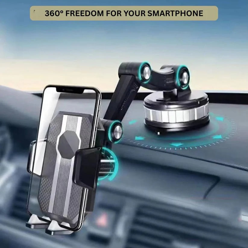 Smartphone Car Mount with 360 Degree Rotation and Lever Lock Suction Base All Vera Mart