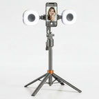 Face Tracking Phone Stand with Dual Fill Lights and Wireless Remote, 70 Inch Height All Vera Mart