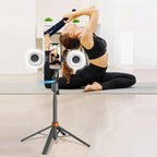 Face Tracking Phone Stand with Dual Fill Lights and Wireless Remote, 70 Inch Height All Vera Mart