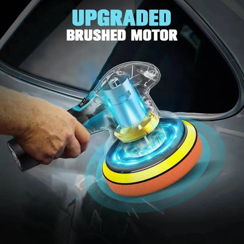 Orbital Car Polisher with 6 Variable Speed Settings and 4 Interchangeable Pads All Vera Mart