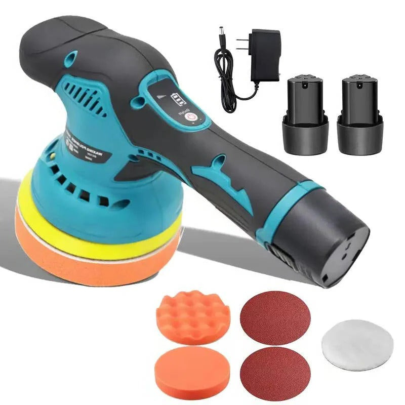 Orbital Car Polisher with 6 Variable Speed Settings and 4 Interchangeable Pads All Vera Mart