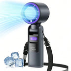 Handheld Cooling Fan with Semiconductor Plate and LED Display, Built-In Flashlight All Vera Mart
