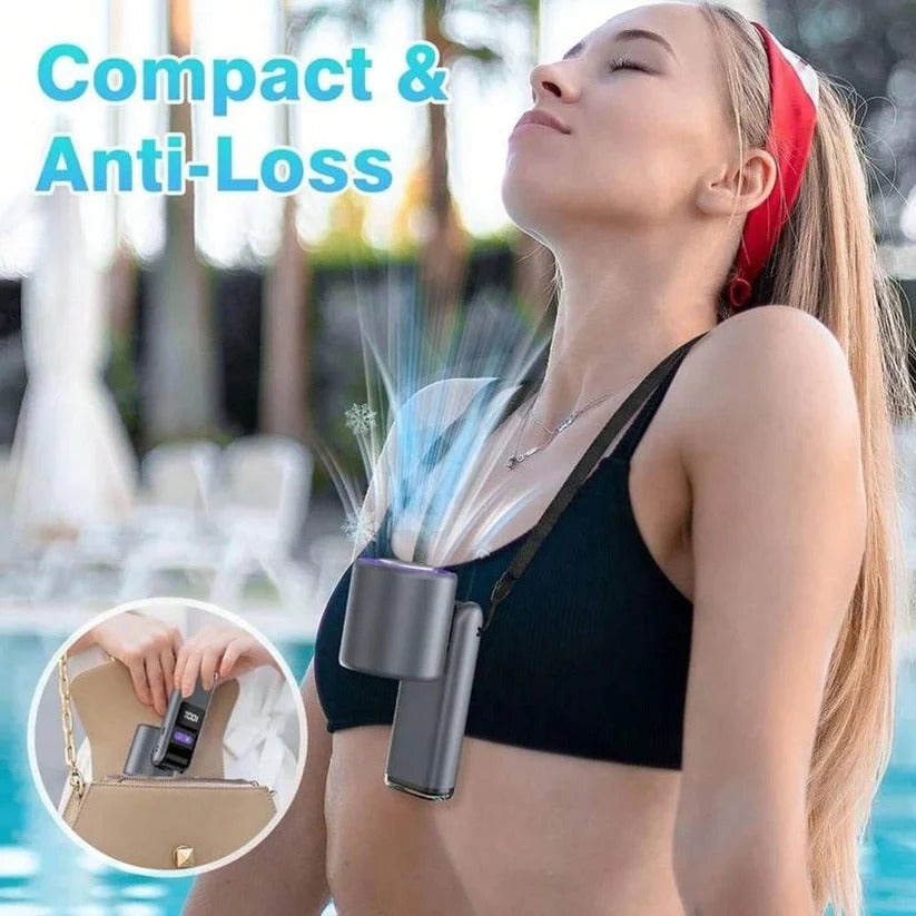 Handheld Cooling Fan with Semiconductor Plate and LED Display, Built-In Flashlight All Vera Mart