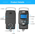 Dr.meter Fish Scale Luggage Scale Fishing Gear - 110lb Backlit LCD Display Digital Scale with Built-in Measuring Tape - Fishing Scale with 2 AAA Batteries, Pocket Size - Fishing Gifts for Men allveramart