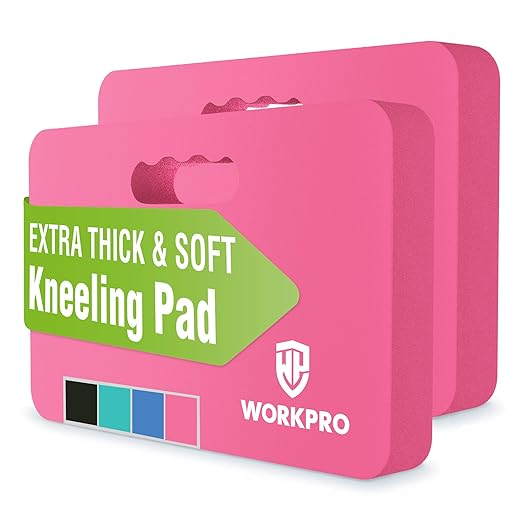 WORKPRO Extra Thick Kneeling Pad, 2 Pack, 17.5 x 11 x 1.5 in, Black | Soft NBR Foam Cushioning for Knee, Large Foam Kneeler Mat, For Gardening, Bathing Baby, Exercise, Workout Supplies allveramart