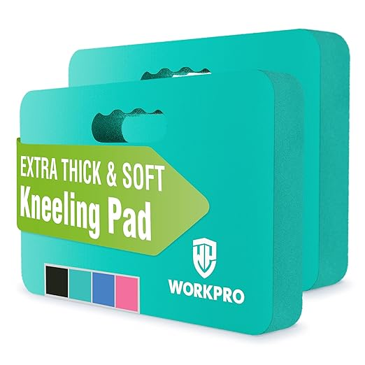 WORKPRO Extra Thick Kneeling Pad, 2 Pack, 17.5 x 11 x 1.5 in, Black | Soft NBR Foam Cushioning for Knee, Large Foam Kneeler Mat, For Gardening, Bathing Baby, Exercise, Workout Supplies allveramart