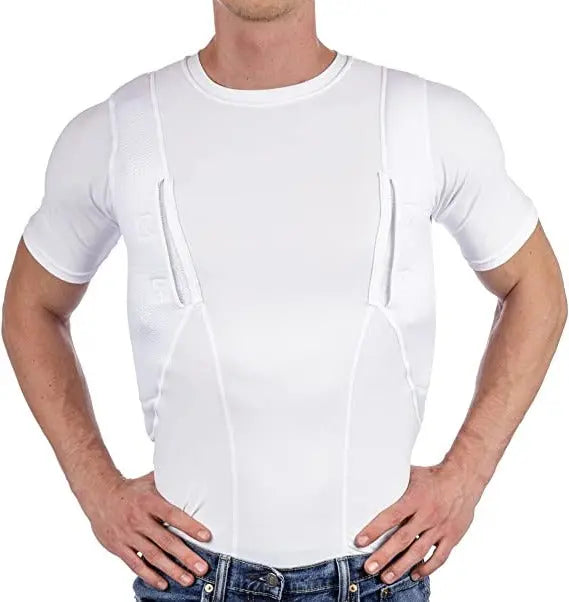 Concealed Carry Shirt with Ambidextrous Holsters and Compression Fit, Breathable Mesh Fabric All Vera Mart