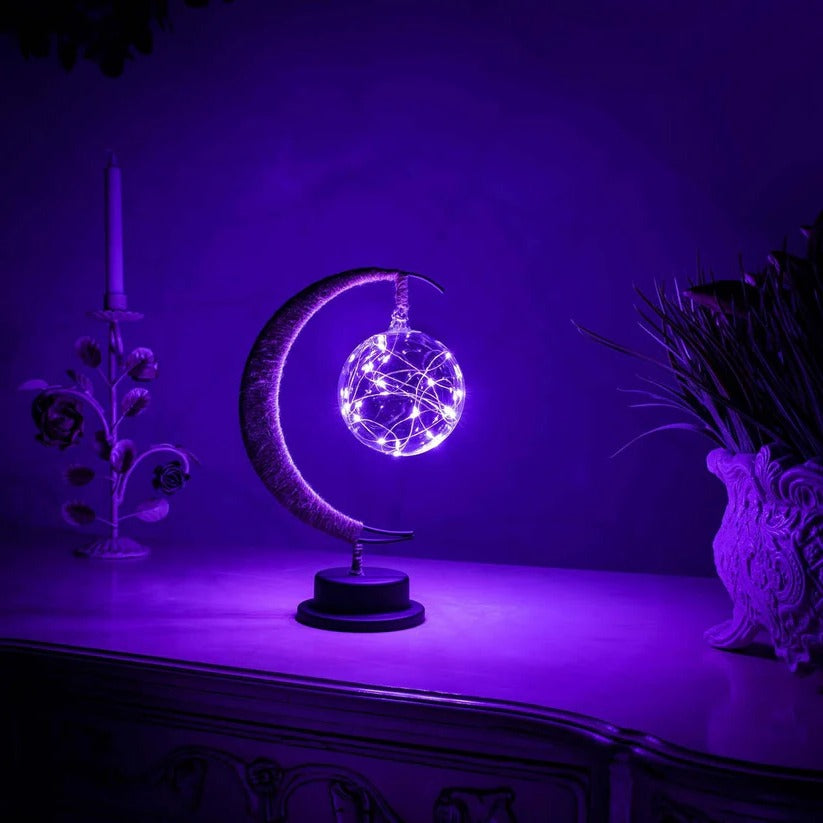 Lunar Sphere Night Light with Cable Power and Warm Glow, 10-12 Inch All Vera Mart