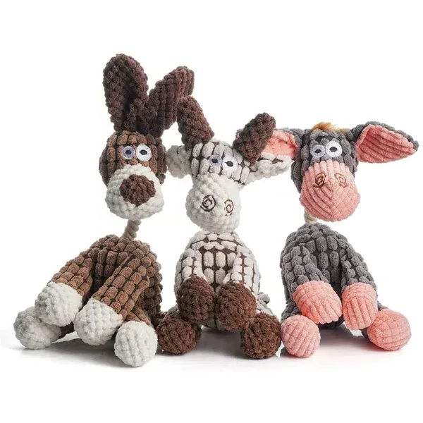 Chew Resistant Plush Dog Toy with Built-in Squeaker and Velvet Shell All Vera Mart