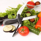 Dual Blade Food Chopper with Silicone Grip Handles and Locking Safety Hinge All Vera Mart