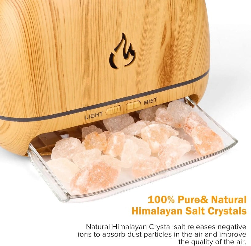 Negative Ion Salt Crystal Lamp with Warm Amber Glow and Universal Charging All Vera Mart