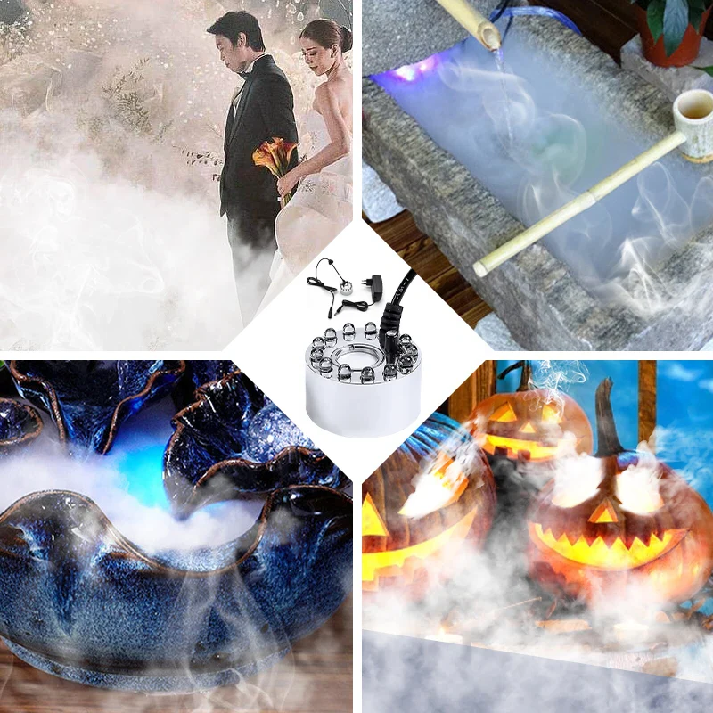 Ultrasonic Water Fogger with 12 Rotating LED Lights and Adjustable Mist All Vera Mart