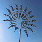 Dual Rotation Metal Garden Windmill with Opposite Spinning Blades and Stake All Vera Mart