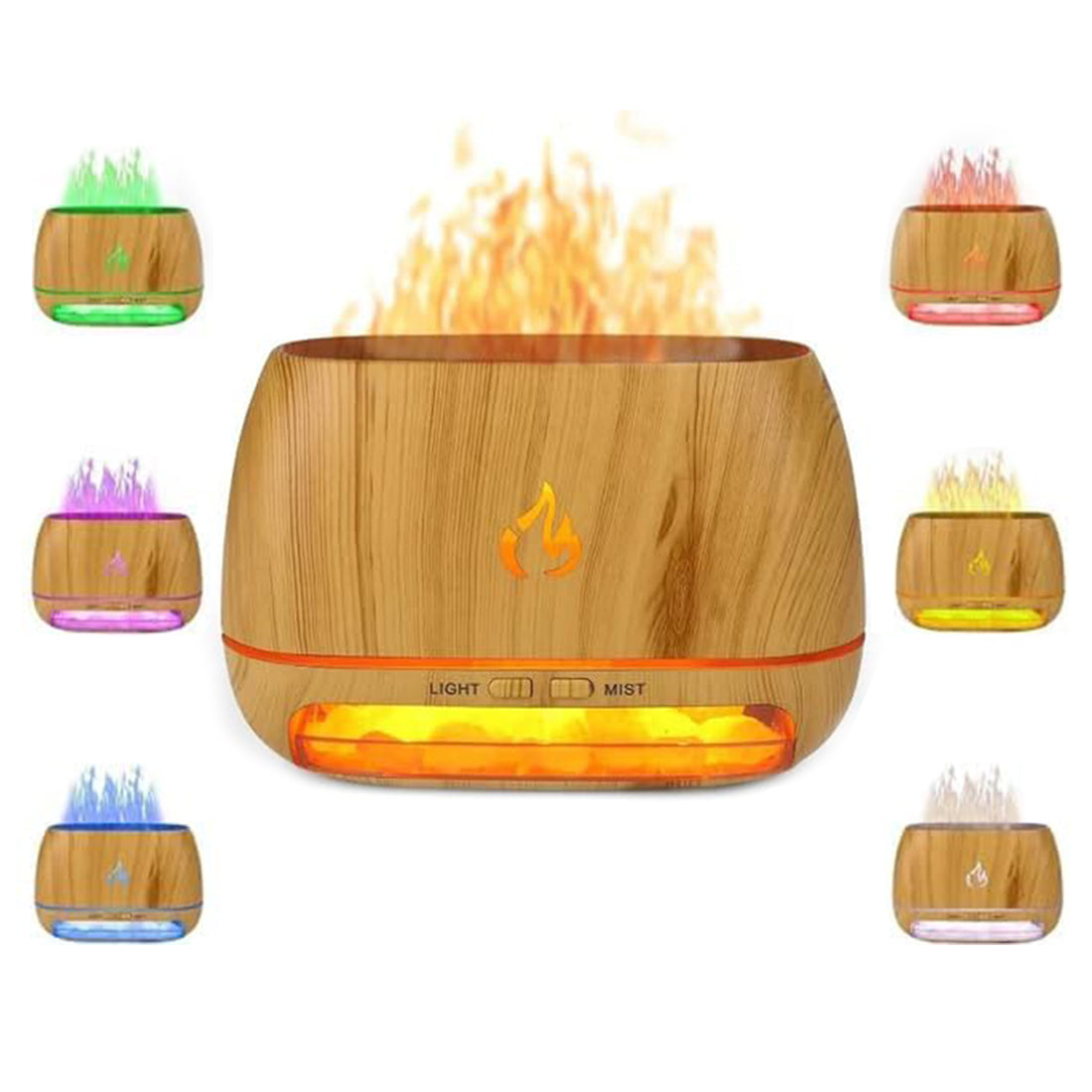 Negative Ion Salt Crystal Lamp with Warm Amber Glow and Universal Charging All Vera Mart