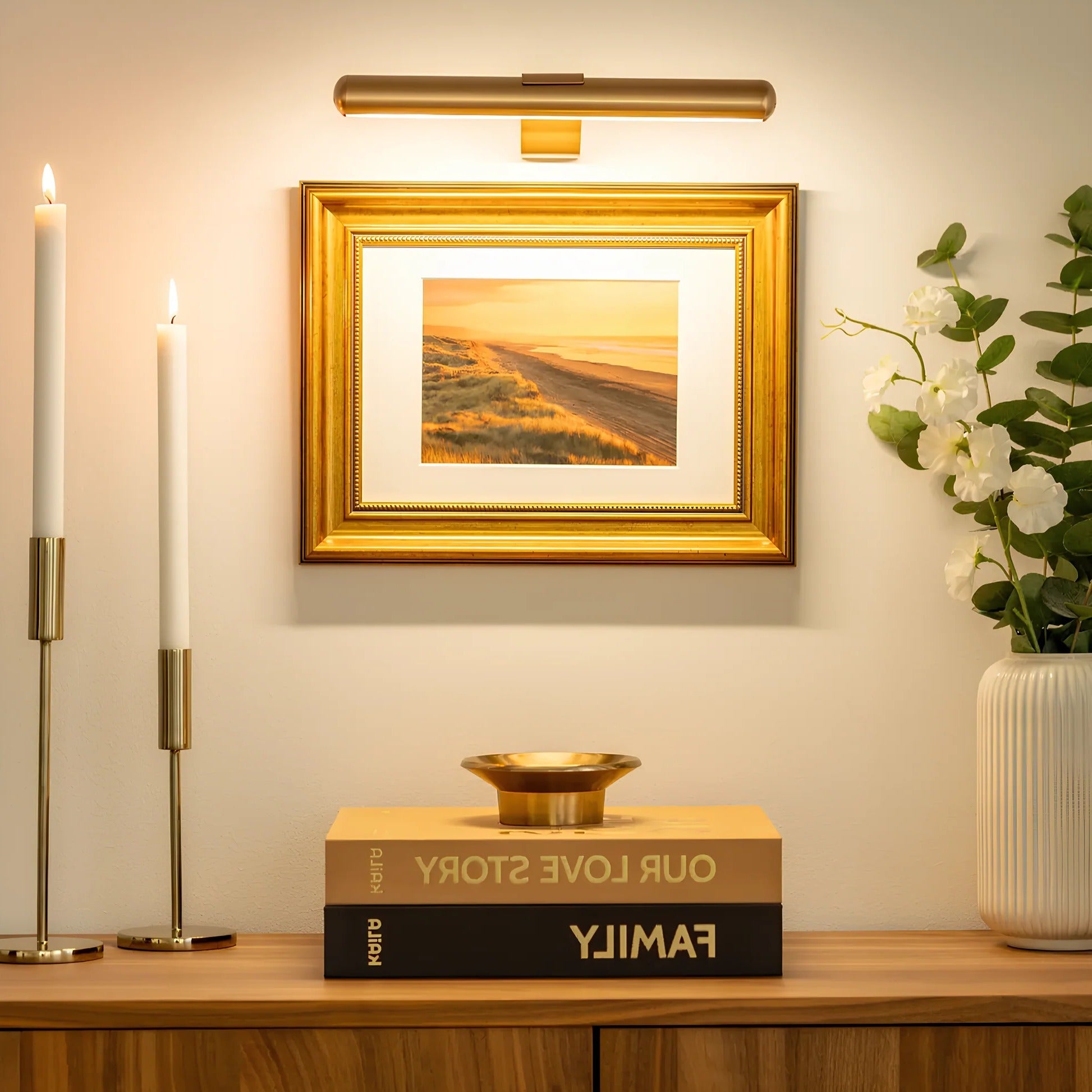 Wall Mount LED Picture Light with 360-Degree Rotation and Stepless Dimming All Vera Mart