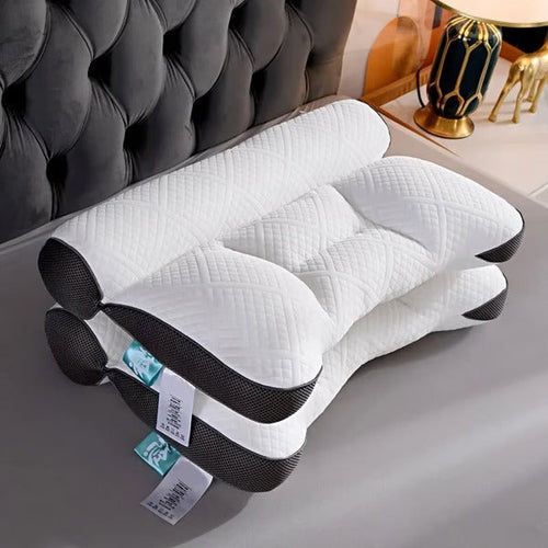 Cervical Memory Foam Pillow with Goose Down Fill and Breathable Cover All Vera Mart