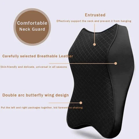 Car Headrest Neck Cushion with Contoured Support and Removable Cover All Vera Mart