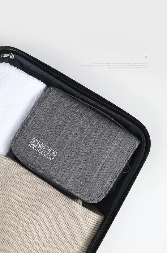 Toiletry Bag with Hanging Hook and Zippered Compartments, Foldable Travel Organizer All Vera Mart