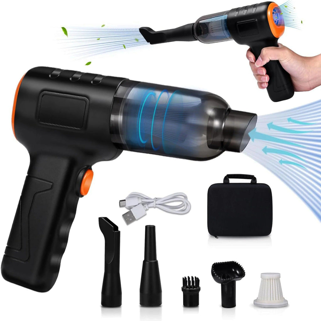 Handheld Vacuum with 90,000 Pa Suction and Six Interchangeable Nozzles for Car Interiors All Vera Mart