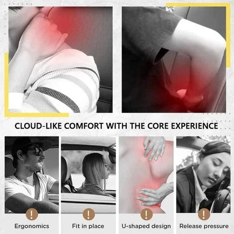 Car Headrest Neck Cushion with Contoured Support and Removable Cover All Vera Mart