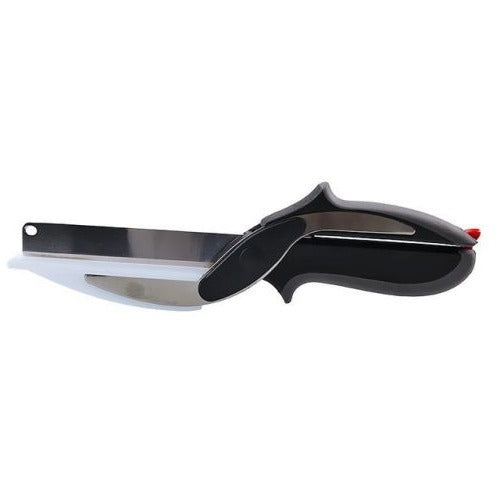 Dual Blade Food Chopper with Silicone Grip Handles and Locking Safety Hinge All Vera Mart