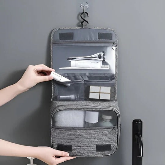 Toiletry Bag with Hanging Hook and Zippered Compartments, Foldable Travel Organizer All Vera Mart