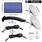 Solar Pendant Light with Dual Lamp Heads and Remote Control for Sheds All Vera Mart