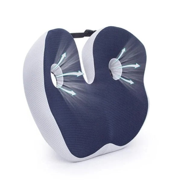 Ergonomic Seat Cushion with Memory Foam and Adjustable Straps for Office, Car, Wheelchair All Vera Mart