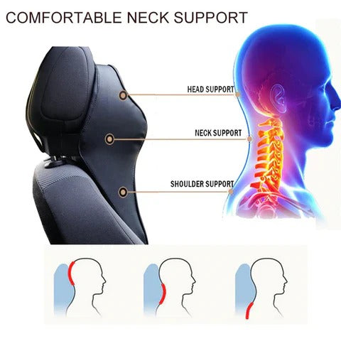 Car Headrest Neck Cushion with Contoured Support and Removable Cover All Vera Mart