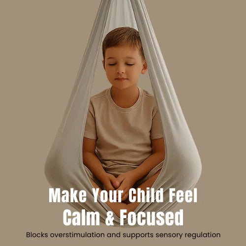 Enclosed Sensory Swing with Steel Lock and Adjustable Strap, 300kg Capacity All Vera Mart