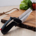 Dual Blade Food Chopper with Silicone Grip Handles and Locking Safety Hinge All Vera Mart
